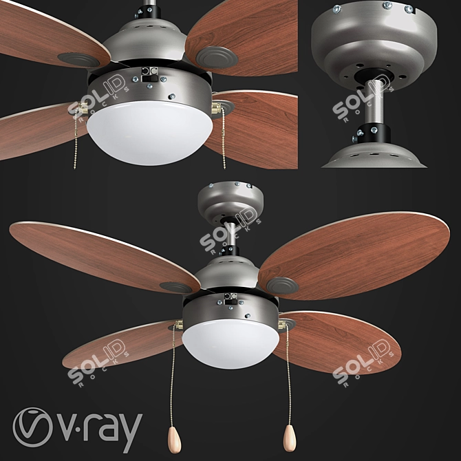 Maurice Electric Ceiling Fan: Sleek & Silent 3D model image 1