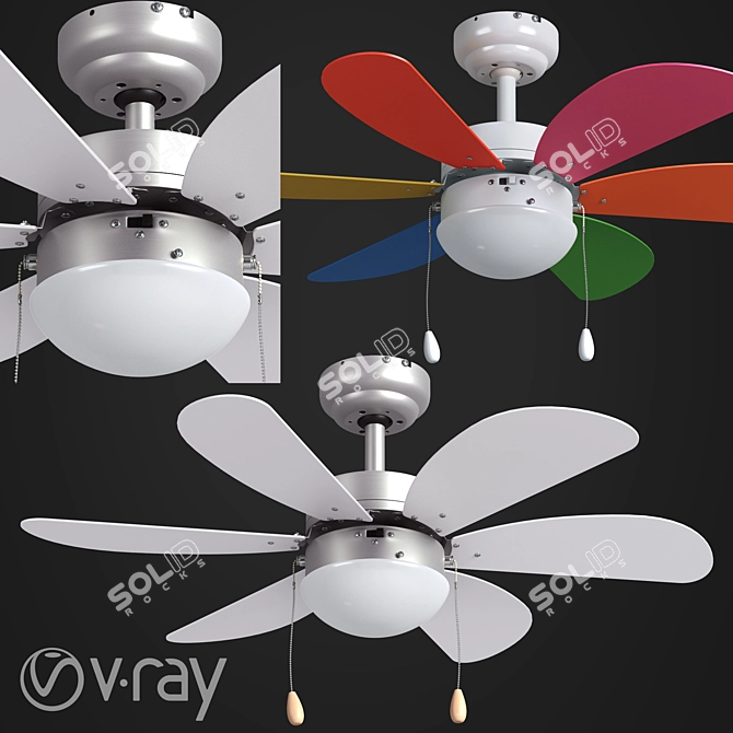 Tropical Breeze Ceiling Fan 3D model image 1