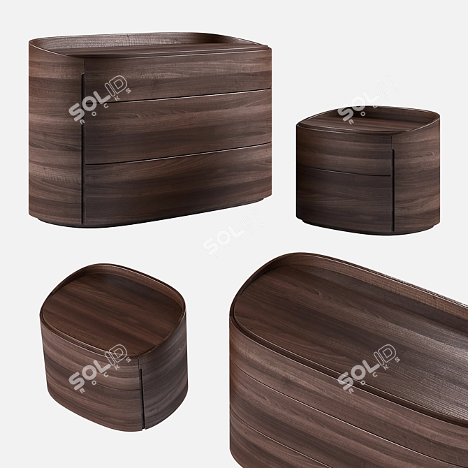 Sangiacomo Babila Chest & Bedside Table 3D model image 1