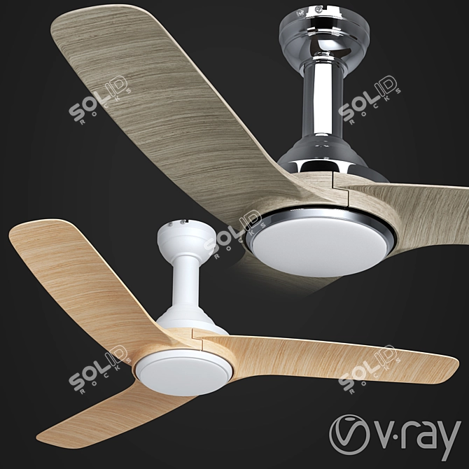 Cool Breeze: Wilma Electric Ceiling Fan 3D model image 1