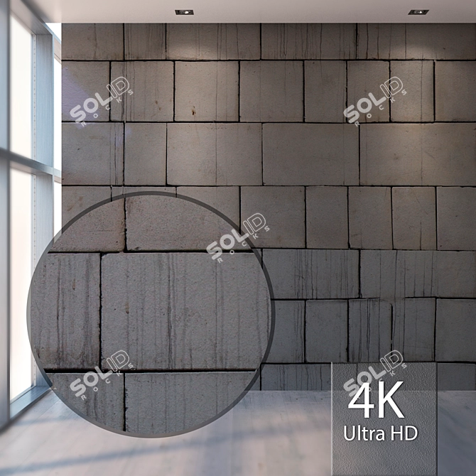 Title: Seamless Textured Wall - 800 Blocks 3D model image 1