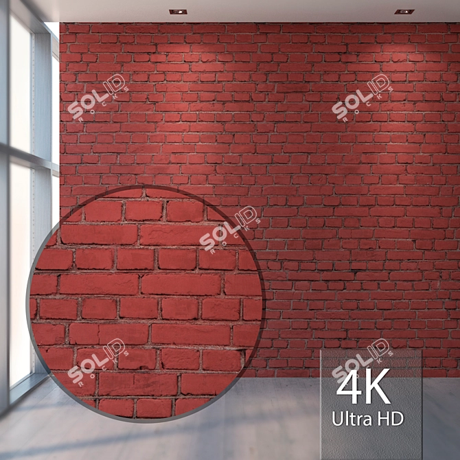 Premium Seamless Red Brick Texture 3D model image 1