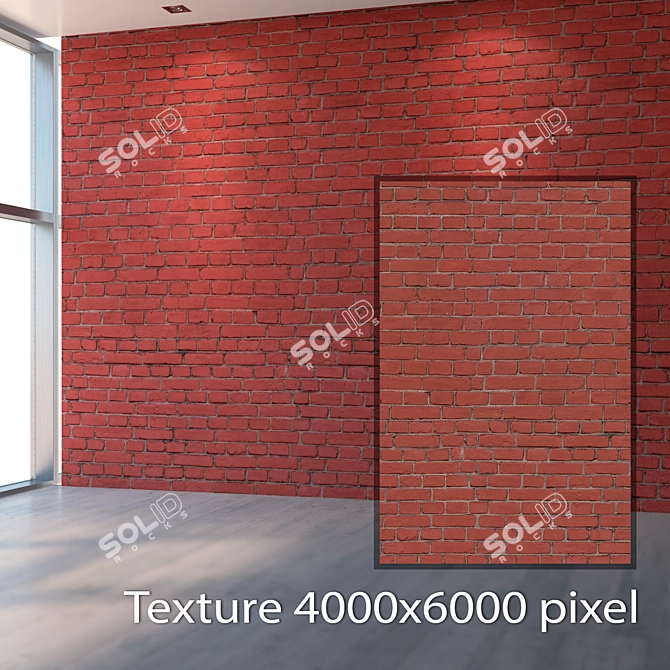 Premium Seamless Red Brick Texture 3D model image 2