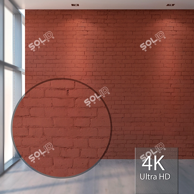 Seamless Red Brick Texture 3D model image 1