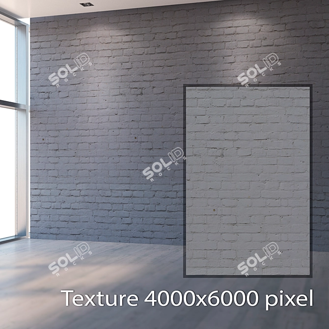 Seamless Brick Gray Texture 3D model image 2
