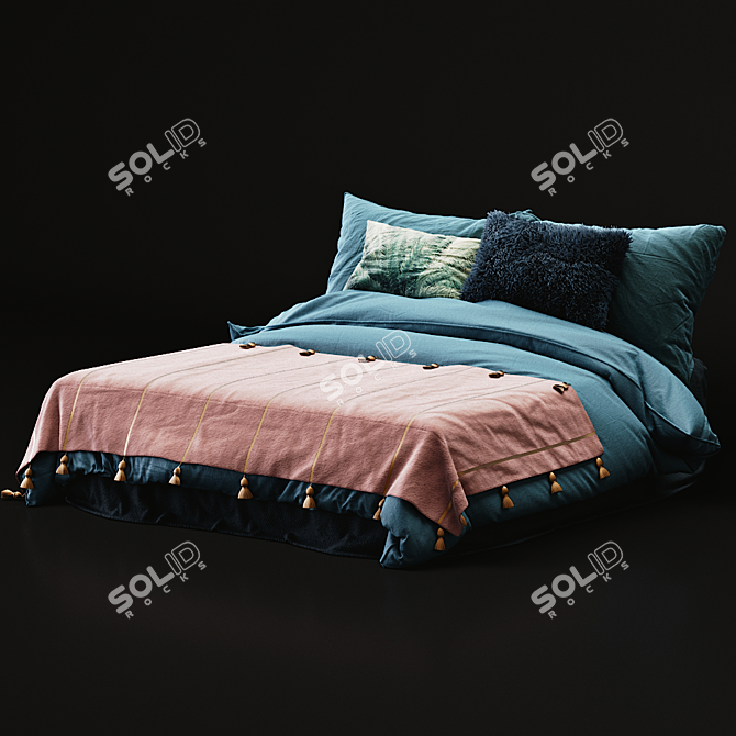 Elegant 3D Luxury Bed 3D model image 1