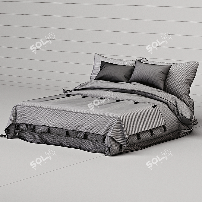 Elegant 3D Luxury Bed 3D model image 3