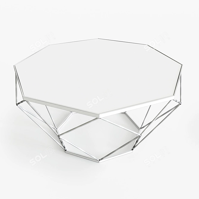 Elegant Brass Leg Glass Table 3D model image 3