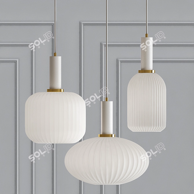 Minimalist White Chinese Lantern: Ferm Living 3D model image 1