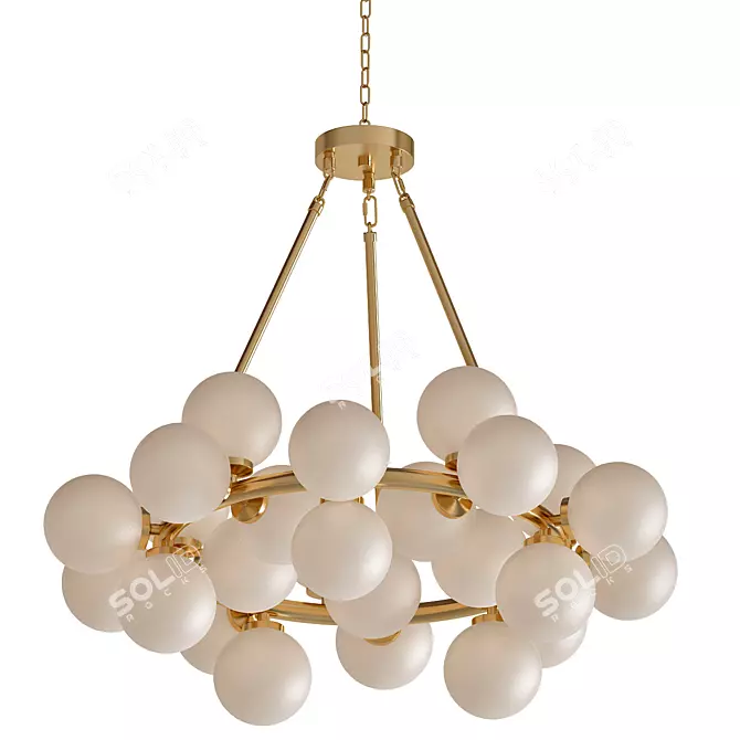 Satin Gold 25-Light Chandelier 3D model image 1