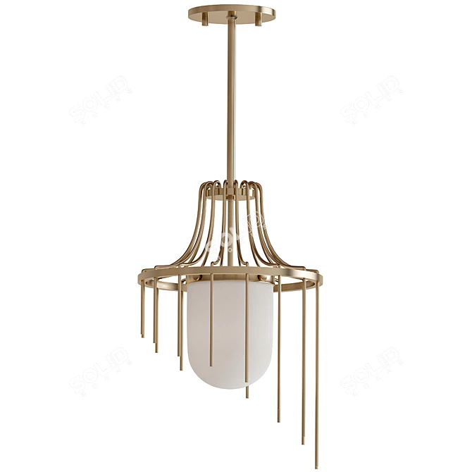 Elegant Aged Brass Pendant Light 3D model image 1