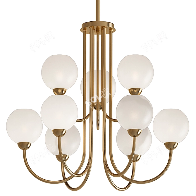 Elegant Vintage Gold Chandelier 3D model image 1