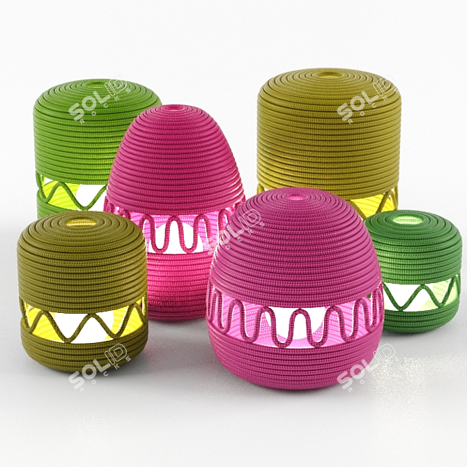 Moroccan-inspired Agadir Rope Lanterns 3D model image 1