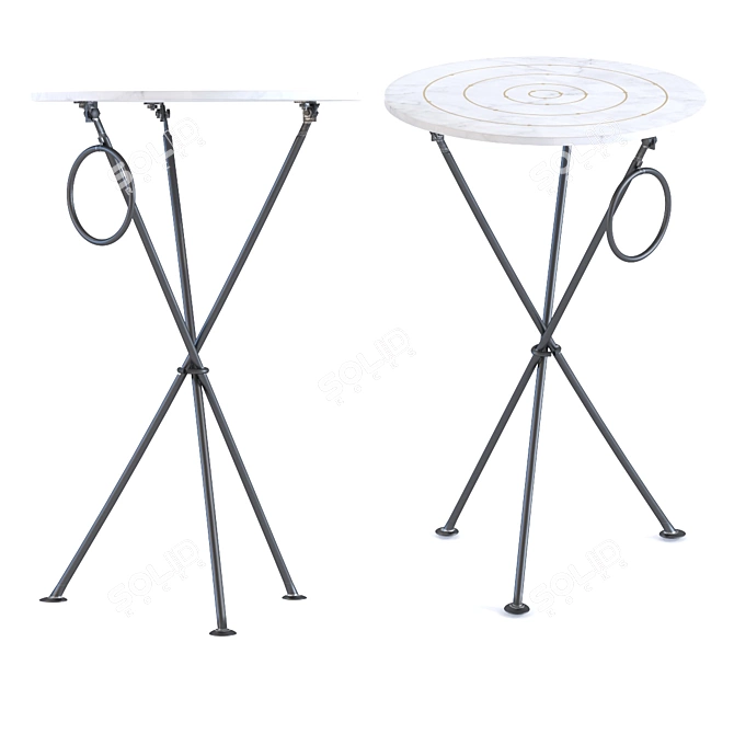 Marble Circles Side Table 3D model image 1