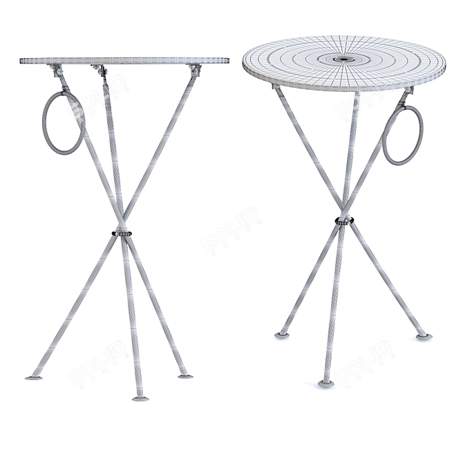 Marble Circles Side Table 3D model image 2