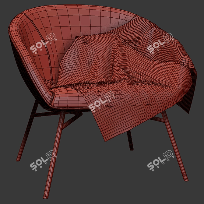 Modern Minimal Armchair 3D model image 2