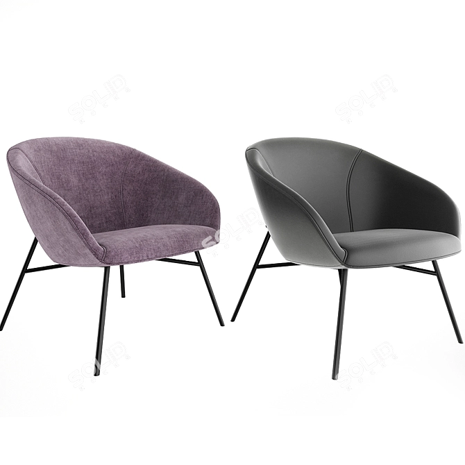 Modern Minimal Armchair 3D model image 3