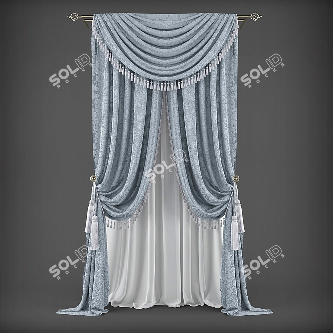 Classic Style Curtains 3D model image 1