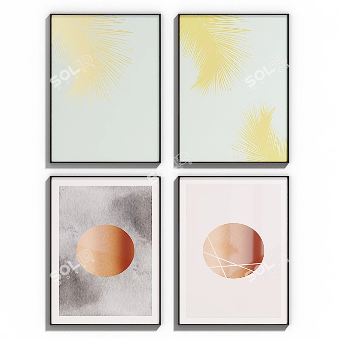 InteriosHome Poster Set: Aesthetic Frames for A1 Prints 3D model image 1