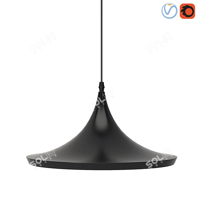 Scandinavian Style Iron & Glass Ceiling Lamps 3D model image 3
