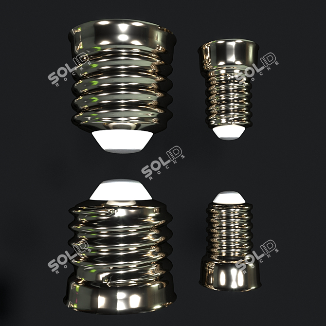 Vintage Multispiral Incandescent Lamps - Set of 6 3D model image 2