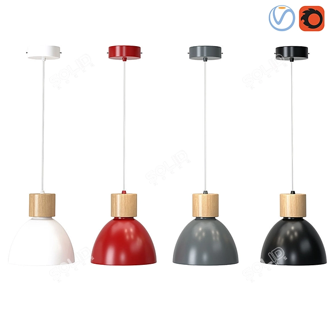 Scandinavian Ceiling Lamp Collection 3D model image 1