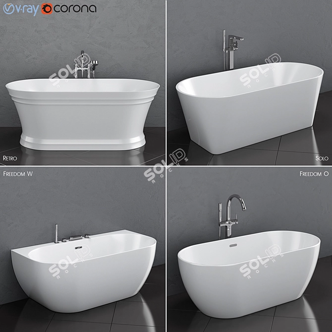 Ravak  Freestanding Bathtub Set - The Perfect Bath Experience 3D model image 1