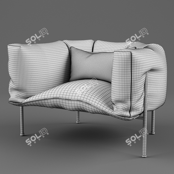 Elegant Rondo Armchair 3D model image 2