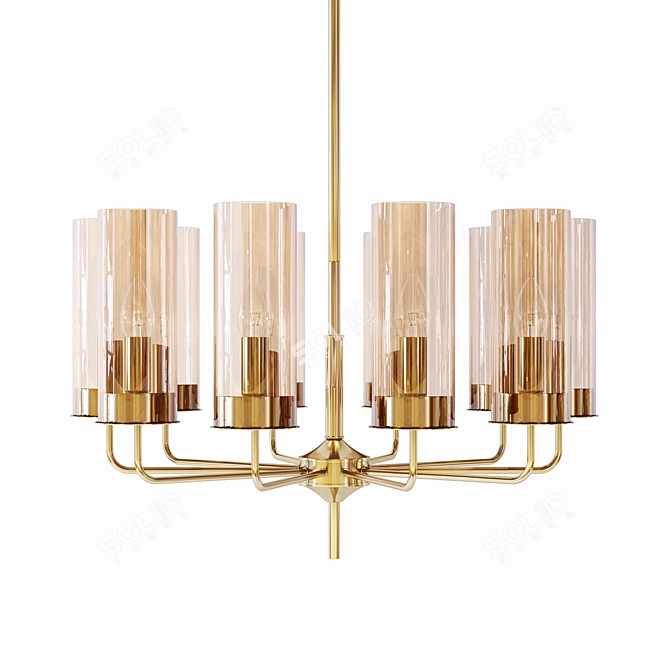 Delphy 2: Elegant Brown Glass Lamp 3D model image 1