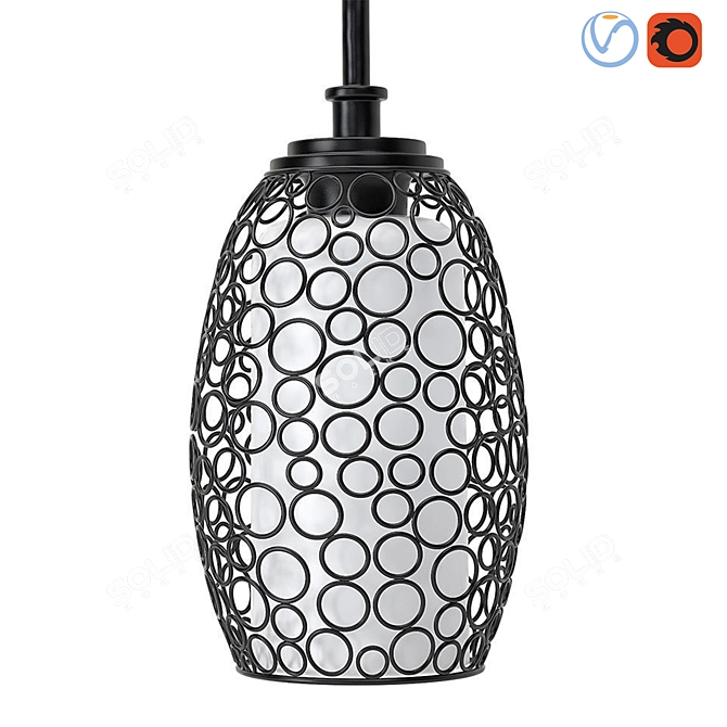Scandinavian Glass Ceiling Lamps 3D model image 3