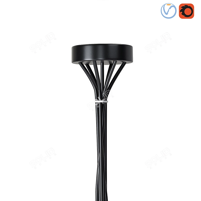 Scandinavian Glass Loft Lamp 3D model image 3