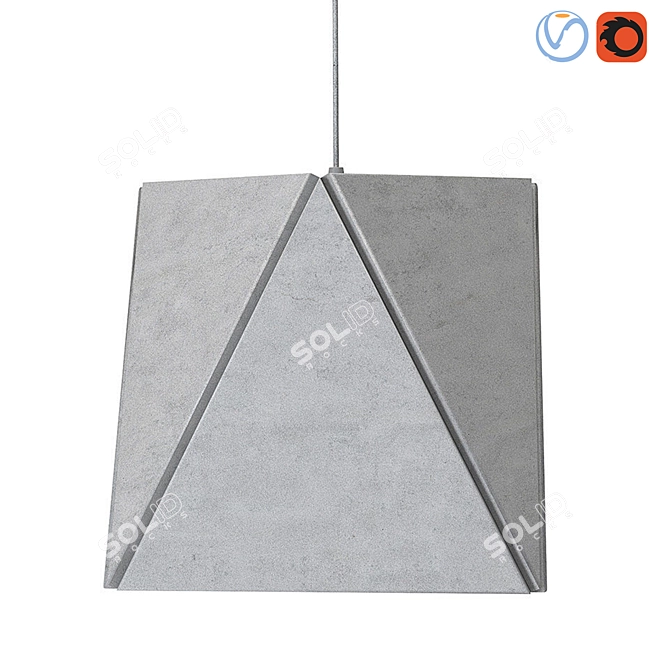 Scandinavian Concrete Ceiling Lamp 3D model image 2