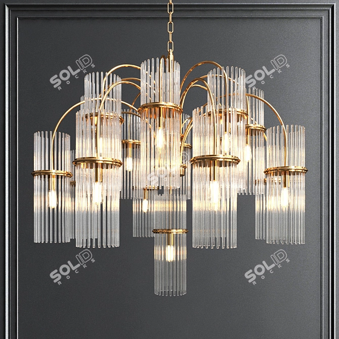 Elegant Grape Crystal Chandelier 3D model image 1