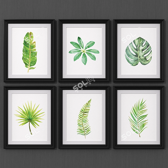 Tropical Paradise Art Print Set 3D model image 1