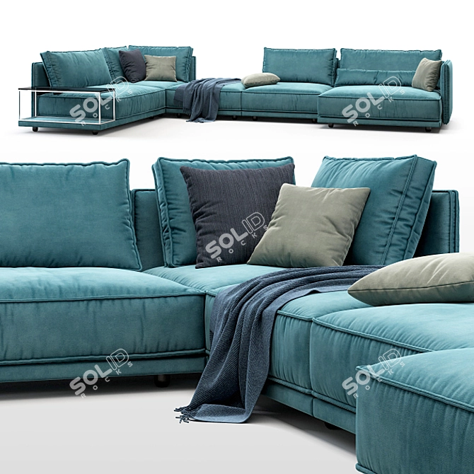Modular Cube Lounge Sofa 3D model image 1