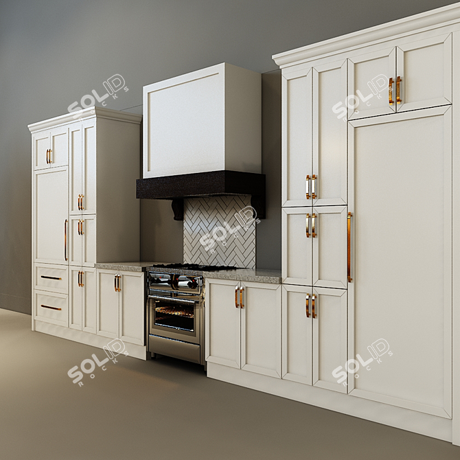 Realistic 3D Apex Kitchen Model 3D model image 2