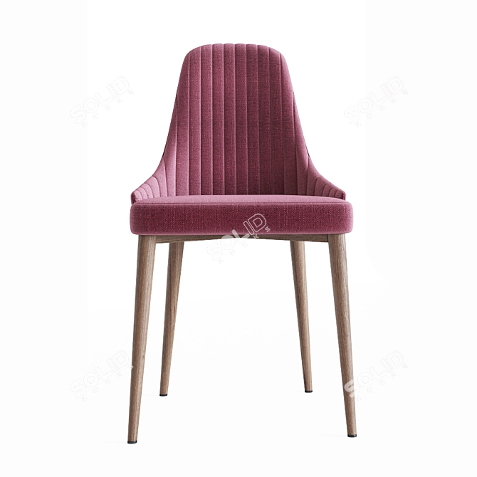 Luxury Velvet Black Dining Chair 3D model image 3