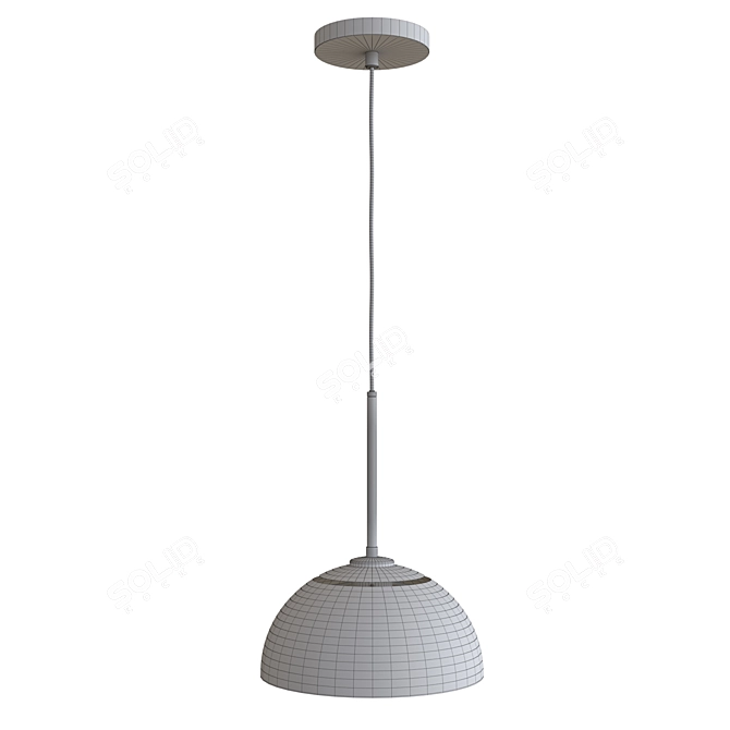 Sleek Adjustable Metal Pendant 3D model image 2