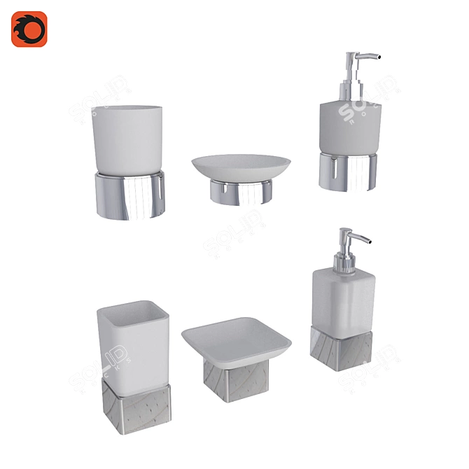 Fixsen Kvadro Bathroom Accessories 3D model image 1