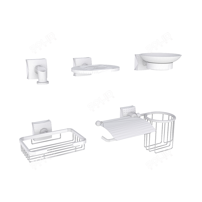 Fixsen Kvadro Bathroom Accessories 3D model image 2