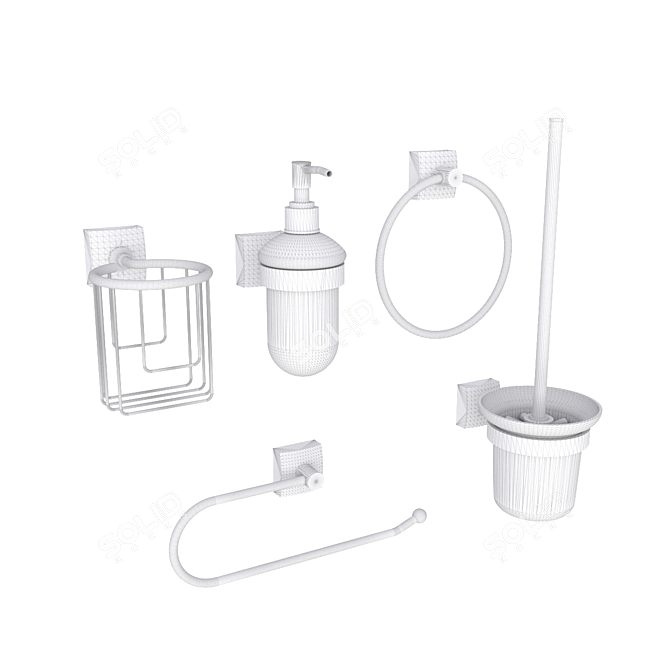  Modern Kvadro Bathroom Accessories 3D model image 2