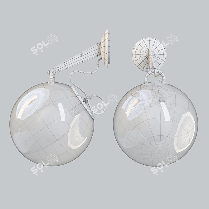 Miconos Wall Lamp - Sleek and Transparent Elegance 3D model image 2