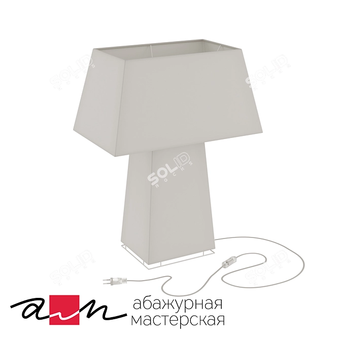 Elegant White Tower Table Lamp 3D model image 1