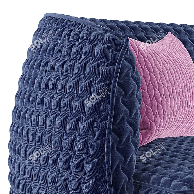 Sophisticated Houndstooth Sofa: Timeless Elegance 3D model image 2