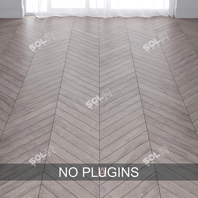 Grey Oak Chevron and Herringbone Parquet 3D model image 2