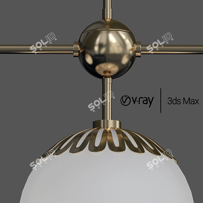 Dewdrop Globe Linear Chandelier 3D model image 2