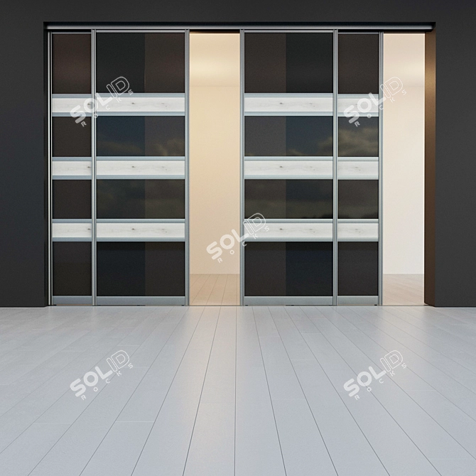 Sleek Sliding Door Closet Partition 3D model image 2