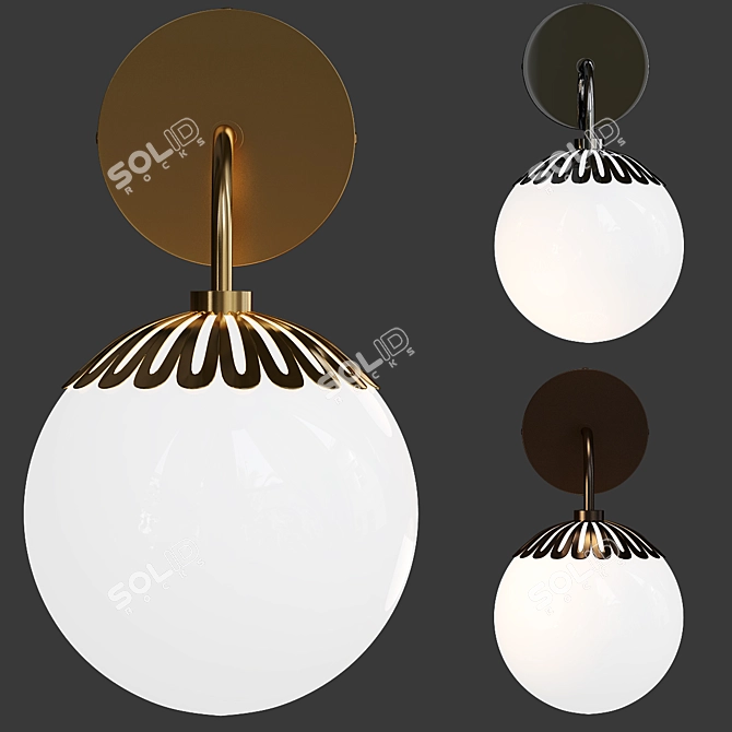 Dewdrop Globe Sconce: Elegant Illumination 3D model image 1
