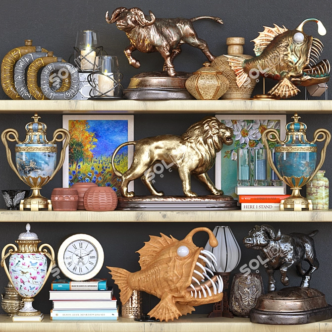 Decorative Shelf Set - 3D Model 3D model image 1