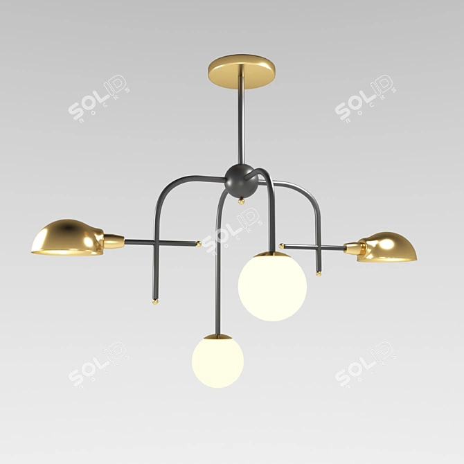 Inodesign Fad Black Brass Loft Pendant 3D model image 1